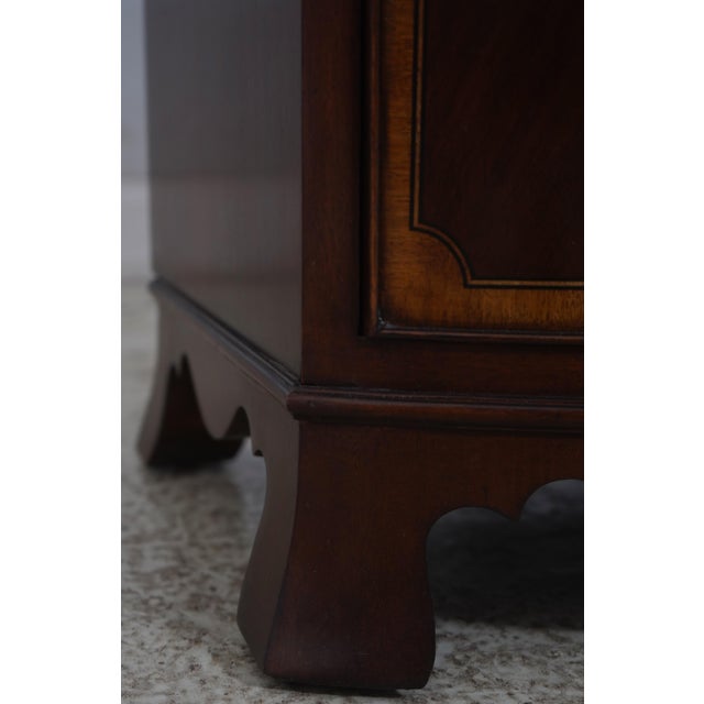 1990s Marble Top Mahogany Cabinet Door Nightstands, A Pair For Sale - Image 12 of 17