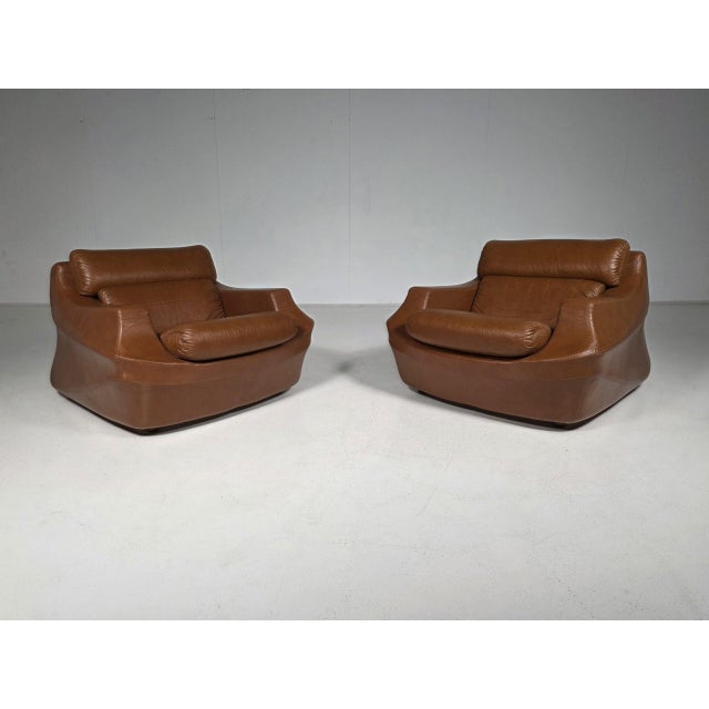 Space Age Italian Lounge Chairs attributed to De Pas, D’Urbino & Lomazzi, Set of 2 For Sale - Image 3 of 9
