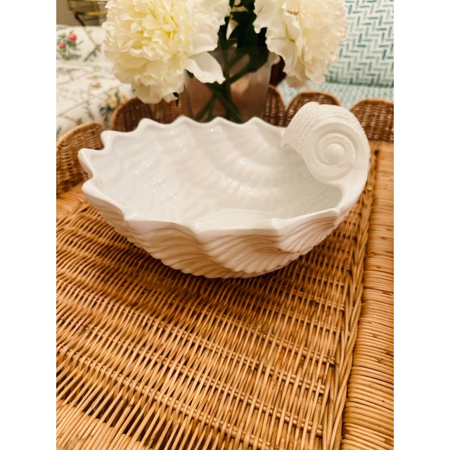 White Italian Shell Decorative Bowl For Sale - Image 8 of 8