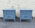 1970s Pair of Mid-Century Blue Gray Lacquered Nightstands For Sale - Image 5 of 15