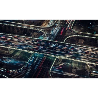 Aerialperspective Images, Drone View of City Traffic at Rush Hour, Photograph For Sale