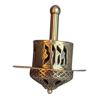 Vintage Netafim Sterling Silver Dreidel Israel Filigree Pierced Sevivon 23g For Sale