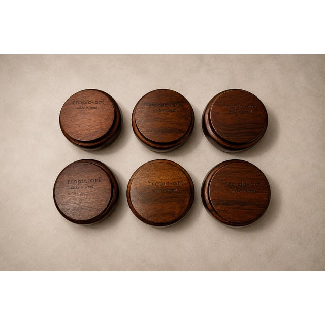 Brazilian Modern Lazy Susan & Bowls in Rosewood, Tropic Art, Brazil, 1970s For Sale - Image 13 of 16