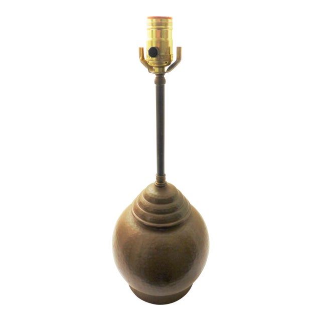 Vintage Round Hammered Copper Table Lamp Chairish