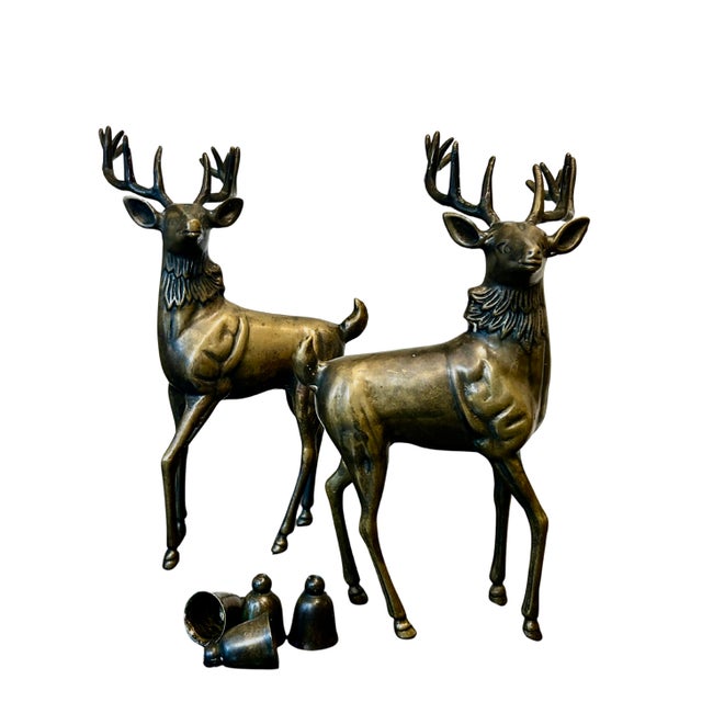 Vintage Mid-Century Modern Brass Sculptural Candelabras – Figurative Brass Art Decor For Sale - Image 12 of 13