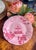 "Italian Garden" tableware set for 6 people, consisting of 2 pink plates, 2 green plates, and 2 yellow plates; 2 pink...