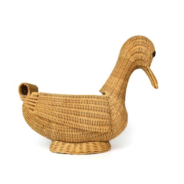 Mid 20th Century Hand Woven Duck Bird Basket For Sale - Image 6 of 10
