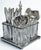 Metal Vintage Pewter Tone Four Well Flatware Caddy For Sale - Image 7 of 15