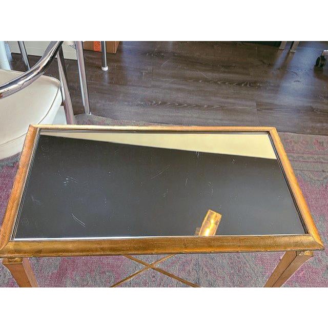 Gold Gold Leaf Mirrored Side Table For Sale - Image 8 of 8