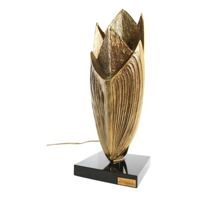 Cythere Bronze Table Lamp by Chrystiane Charles for Maison Charles, France, 1970s For Sale