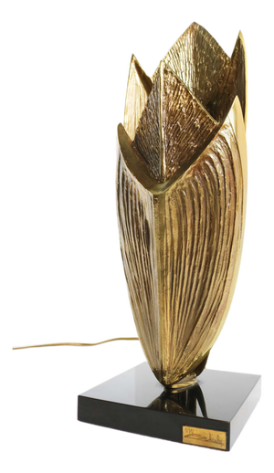 Cythere Bronze Table Lamp by Chrystiane Charles for Maison Charles, France, 1970s