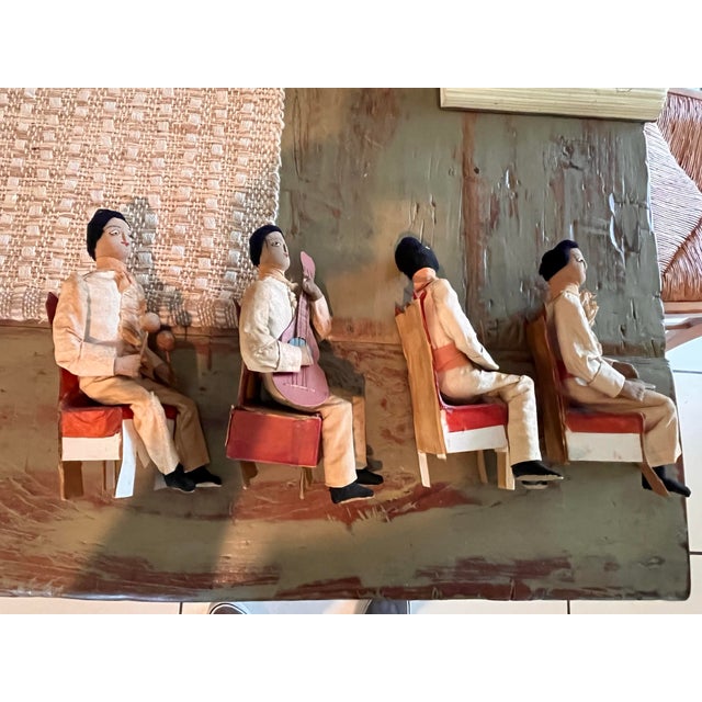 Sculpture Materials 1939 Cuban Handmade Rumba Dancers & Orchestra Folk Art Dolls by D. P. Ware – Set of 6 For Sale - Image 7 of 12