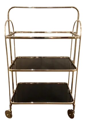 Global Views Modern Nickel Plaza Bar Trolley
