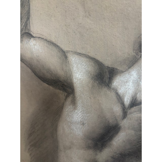 1900 - 1909 1900s Academic Study Nude Male Florentine School - Unsigned Ink For Sale - Image 5 of 8