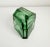 1930's Art Deco facet-cut green glass lidded box. Features geometric lines with carefully polished chamfered edges, a...