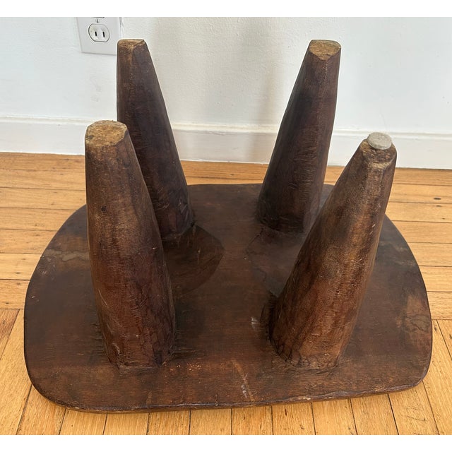 Vintage Rustic African Senufo Stool - Hand Carved Wood For Sale - Image 9 of 11