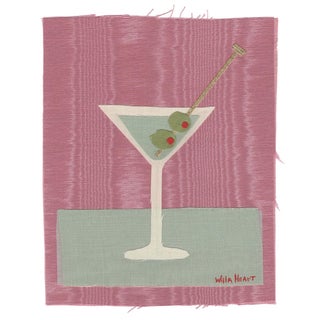 Beatrice the Martini by Willa Heart in Brimfield Black Frame, Mini Art Print For Sale