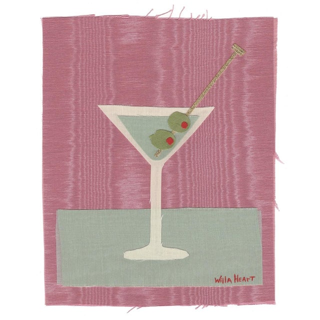 Beatrice the Martini by Willa Heart in Brimfield Black Frame, Mini Art Print For Sale
