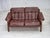 1970s, 2-seater Swedish sofa. Original brown furniture leather with patina, dark beech wood. Original very good condition:...
