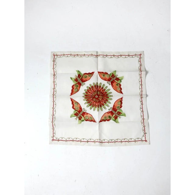 Vintage Embroidered Table Cloth For Sale - Image 9 of 9