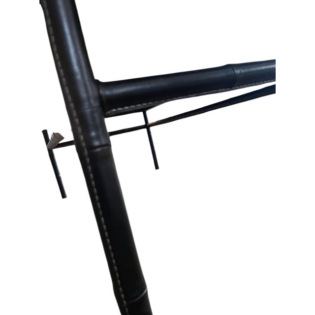 Animal Skin Stitched Leather Cocktail Table by Jacques Adnet, 1950s For Sale - Image 7 of 14