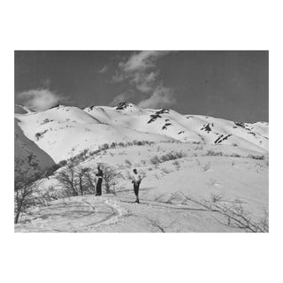 1950s Snow Skiing in Chile Black and White Photograph For Sale