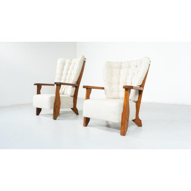 Vintage Madame Lounge Chairs by Guillerme and Chambron for Votre Maison, 1950, Set of 2 For Sale - Image 6 of 18