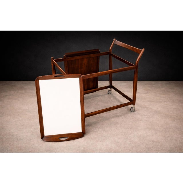 Sergio Rodrigues Brazilian Rosewood Bar Cart With Removable Trays, 1960s For Sale In New York - Image 6 of 12