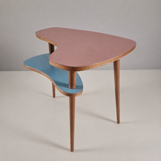 Blue Vintage Beech Table, 1970s For Sale - Image 8 of 8
