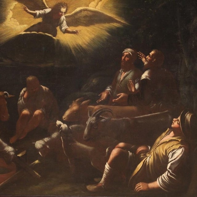 Bassano School Artist, The Announcement to the Shepherds, 1630, Oil on Canvas For Sale - Image 11 of 13