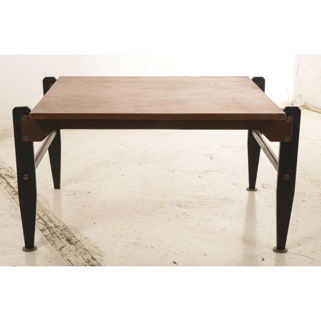 Vintage Coffee Table in Walnut with Varnished Legs & Metal Parts, 1960s For Sale - Image 9 of 9