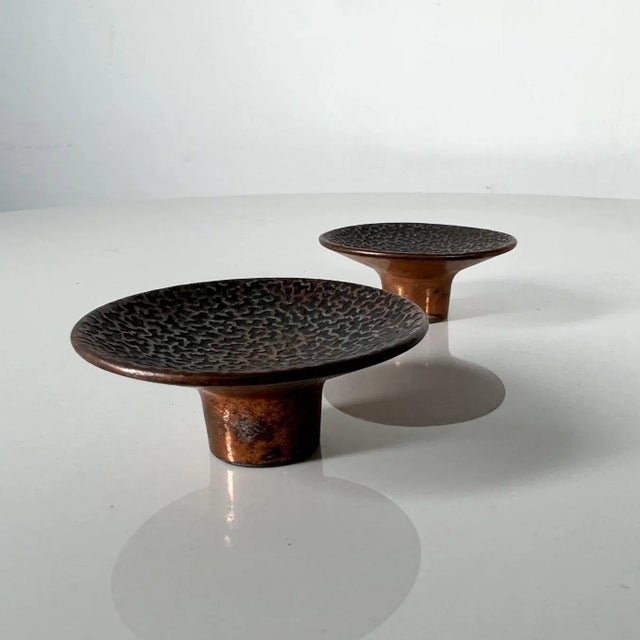 Gold Midcentury Hardware Hammered Round Drawer Pulls Knobs For Sale - Image 8 of 13