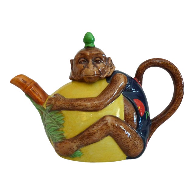 Mid 19th Century Limited Edition Minton Majolica Monkey Teapot