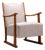 Oak Armchair with Curved Armrests, 1940s For Sale