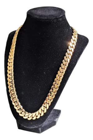 Polished Yellow Gold Chain Necklace 244g 21in 12mm Width