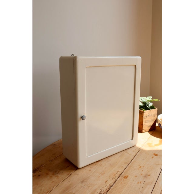 Vintage Wall-Mounted Medicine Cabinet in Ivory-Painted Wood, 1970s For Sale - Image 3 of 9