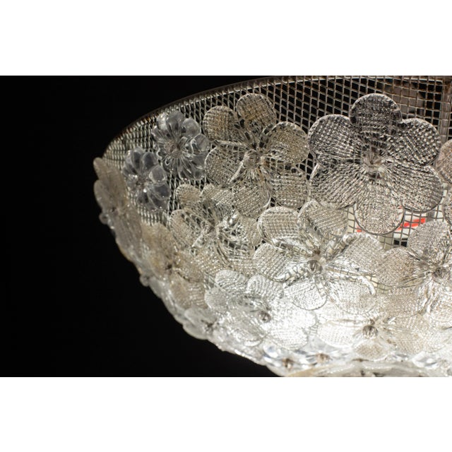 Large Mid-Century Gold Flower Glass Ceiling Light 1960s by Barovier E Toso For Sale - Image 6 of 12