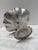 French Country Midcentury Floral Rose Etched Metal Pedestal Tray For Sale - Image 3 of 10