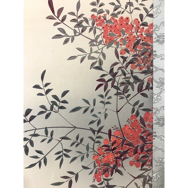 Rooster With Playful Puppy, Fine Meiji Period Japanese Scroll Painting (1868–1912) Signed & Boxed For Sale In Tampa - Image 6 of 10