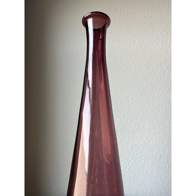 Empoli 1960’s Empoli Glass Purple Amethyst Decanter/Vase For Sale - Image 4 of 7