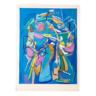 André Lanskoy, Composition in Blue, Lithograph For Sale