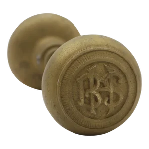 Pair of Vintage BHS Emblematic Brass Door Knobs