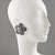 Black and White Checkerboard Resin Clip Earrings Daisy Flower- Set of 2 For Sale In Atlanta - Image 6 of 7