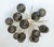 Italian sputnik flush mount with smoky Murano glass globes mounted on solid brass frame in satin brass finish / Made in...