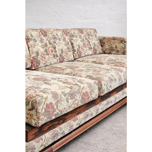 Art Deco Macassar 3-Seater Sofa in Floral Fabric, Austria, 1930s For Sale - Image 4 of 8