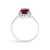Early 21st Century 10K White Gold Red Ruby and 1/10 Cttw Diamond Halo Ring For Sale - Image 5 of 7