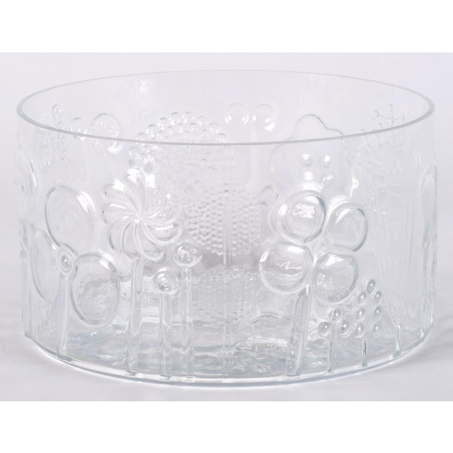 Mid 20th Century Iittalla Flora Oiva Toikka Large Glass Vintage Salad Bowl For Sale - Image 5 of 9