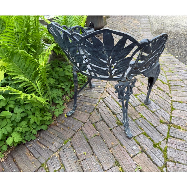 Late 19th Century Cast Iron Laurel Griffin Garden Chair Bench For Sale - Image 12 of 12
