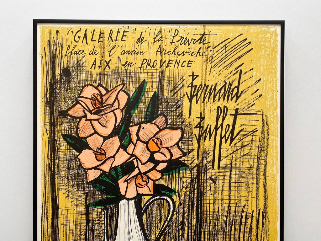 Bernard Buffet Vintage 1980 Mourlot Lithograph Print Framed