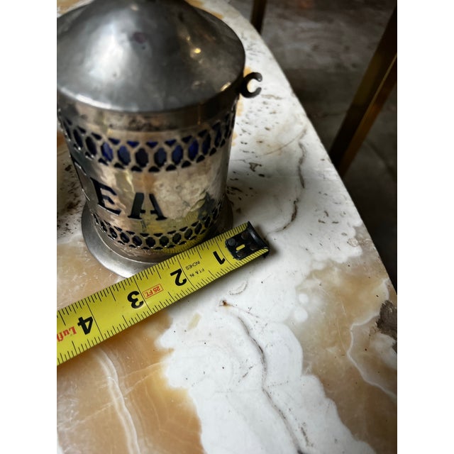 1970s 1970s Silver Ashtray and Tea Jar Pair For Sale - Image 5 of 7